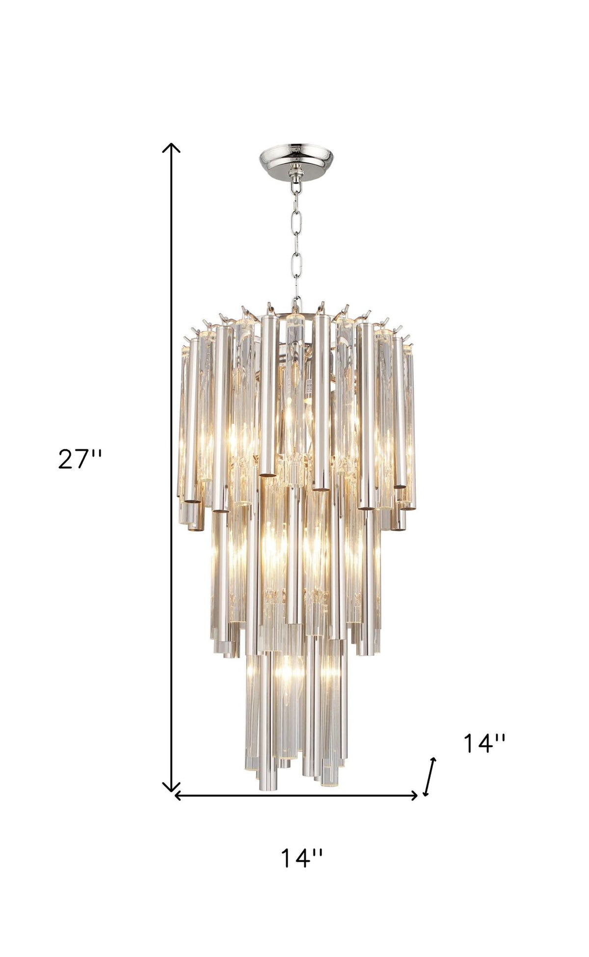 Celeste 7-Light Crystal Glass Chandelier, Silver