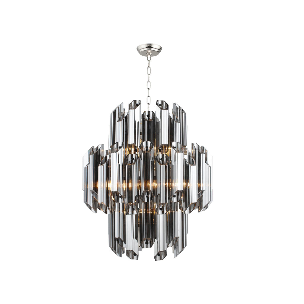 Prism 9-Light Beveled Glass Chandelier, Silver