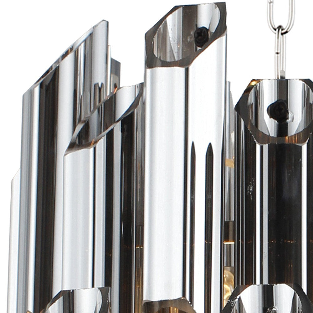 Prism 9-Light Beveled Glass Chandelier, Silver