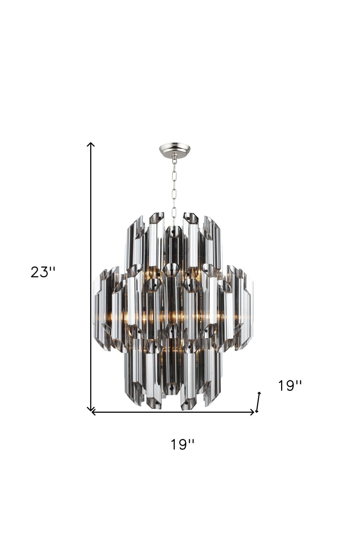 Prism 9-Light Beveled Glass Chandelier, Silver
