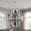 Prism 9-Light Beveled Glass Chandelier, Silver