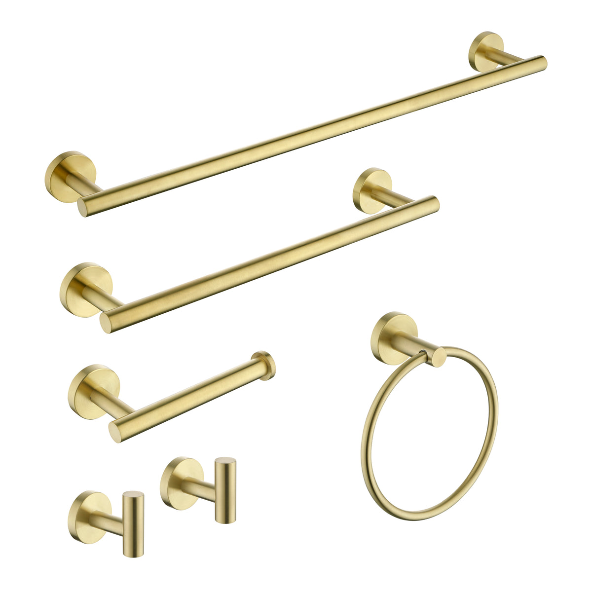 Halden 6 Piece Bath Hardware Set, Brushed Gold
