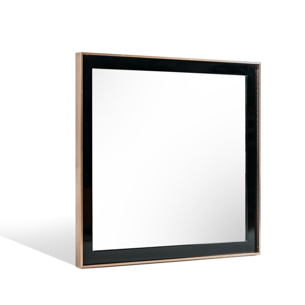 Rosewood 39" Accent Mirror, Rose Gold & Black
