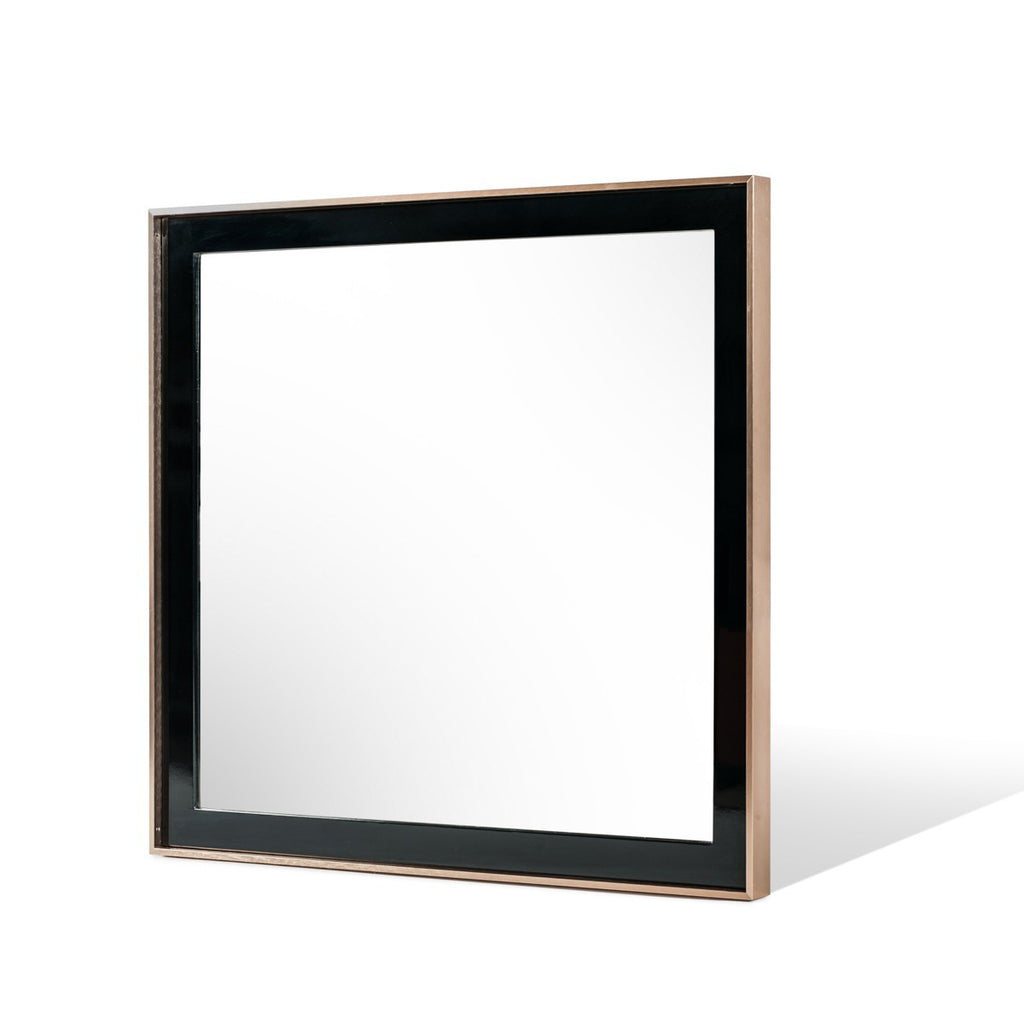 Rosewood 39" Accent Mirror, Rose Gold & Black