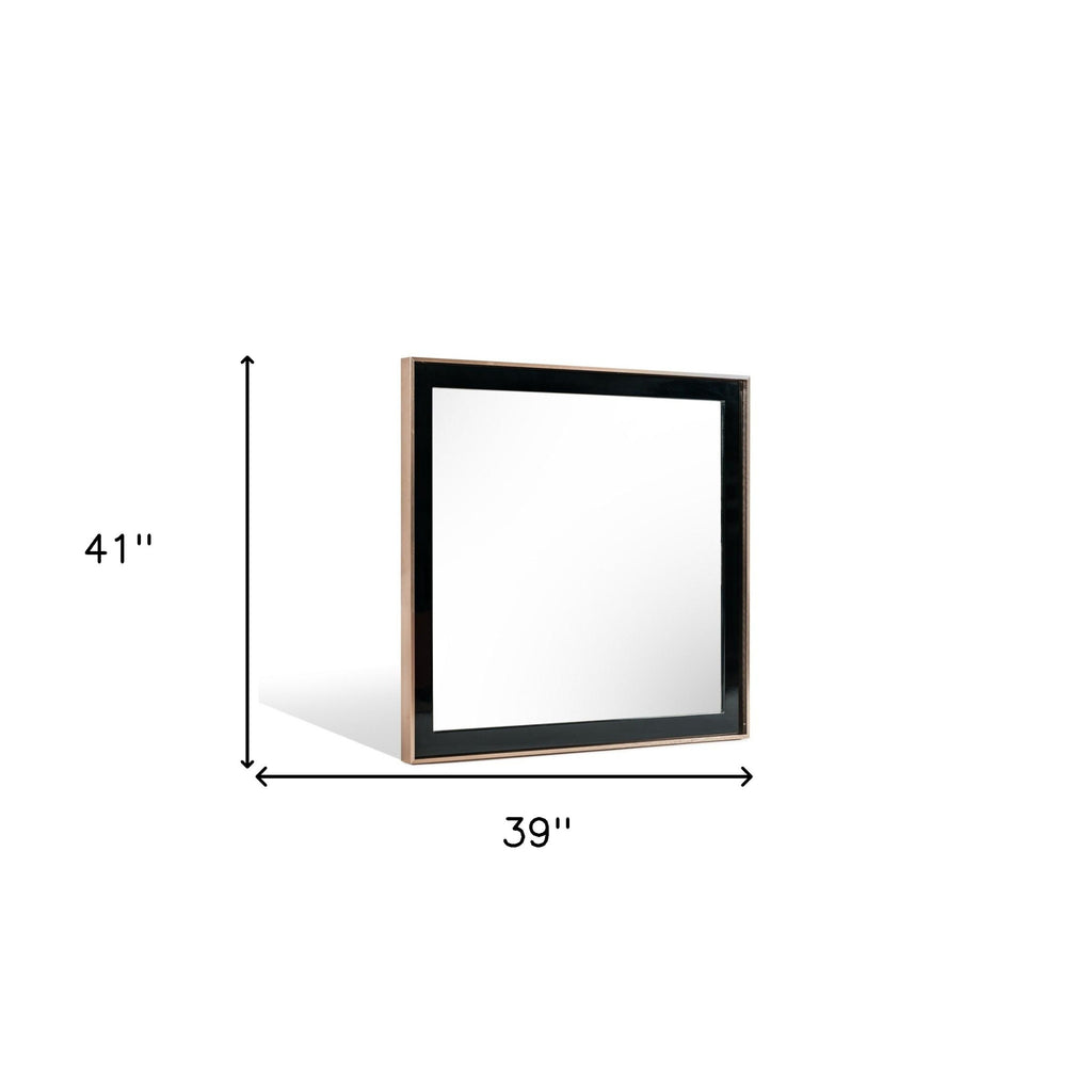 Rosewood 39" Accent Mirror, Rose Gold & Black