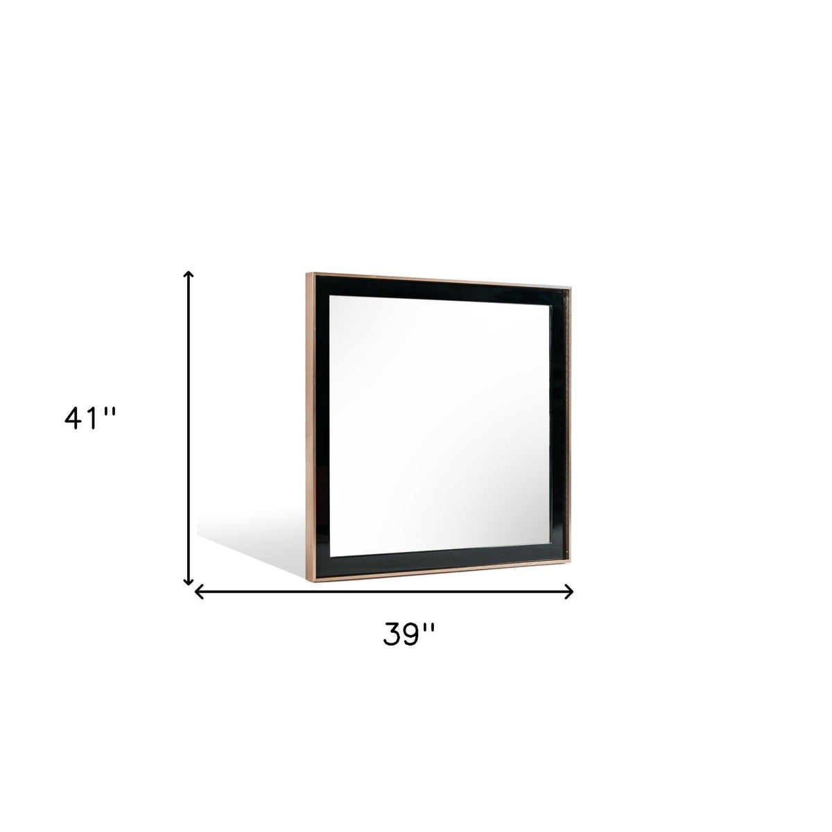 Rosewood 39" Accent Mirror, Rose Gold & Black