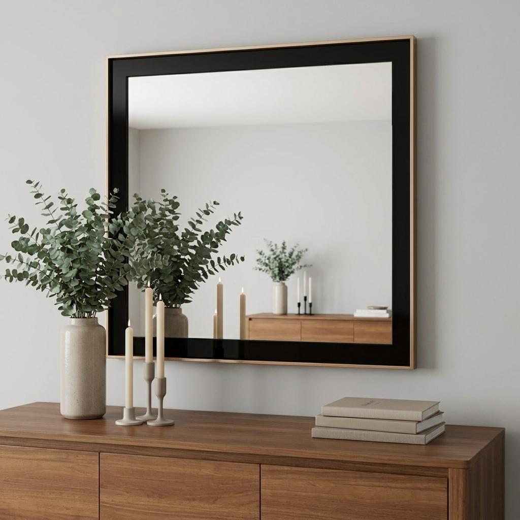 Rosewood 39" Accent Mirror, Rose Gold & Black