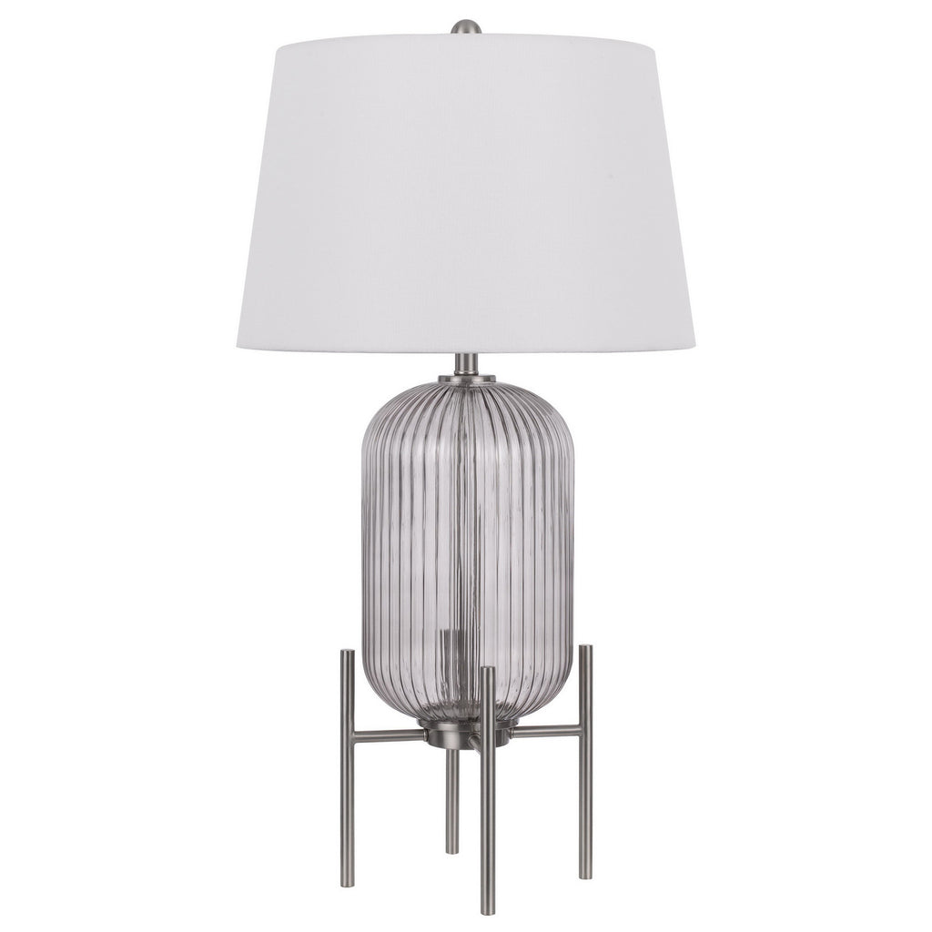 Clarity 33" Glass Table Lamp, Nickel