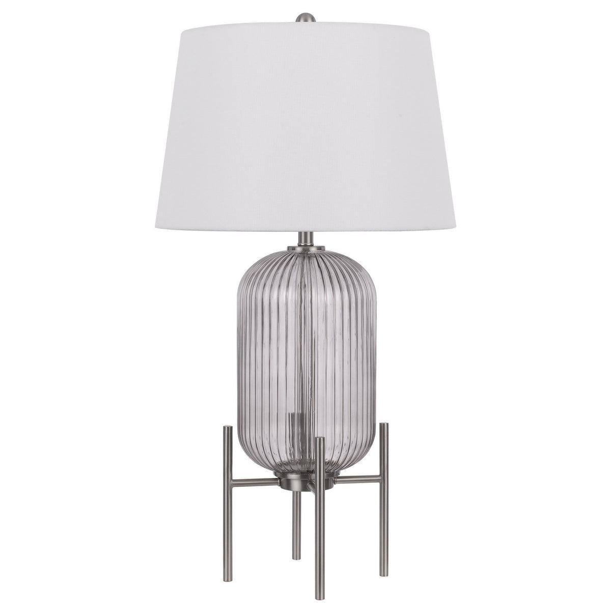 Clarity 33" Glass Table Lamp, Nickel