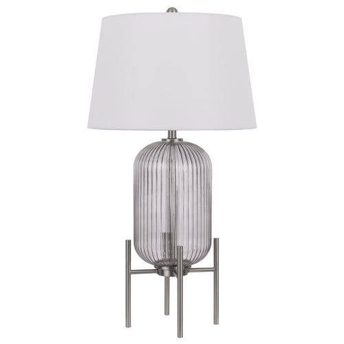 Clarity 33" Glass Table Lamp, Nickel