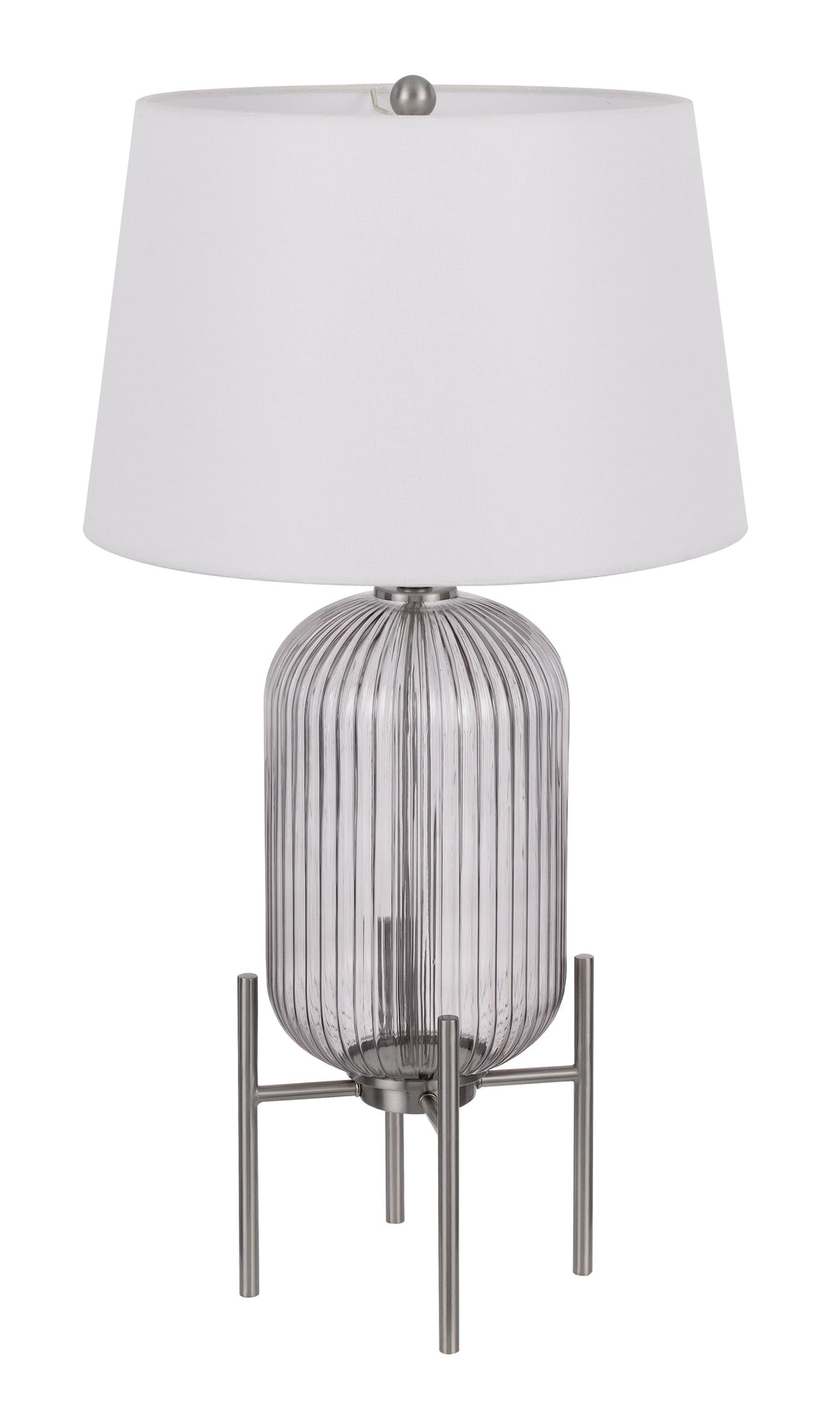 Clarity 33" Glass Table Lamp, Nickel