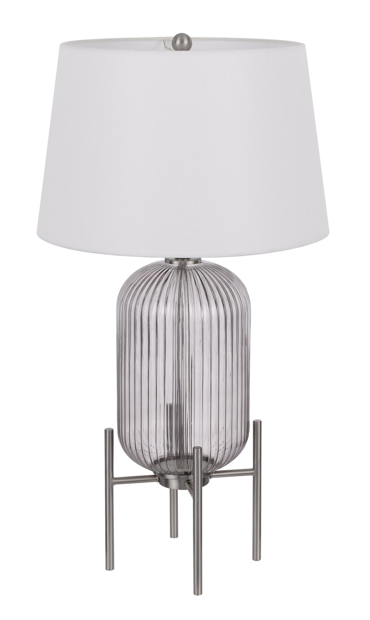 Clarity 33" Glass Table Lamp, Nickel
