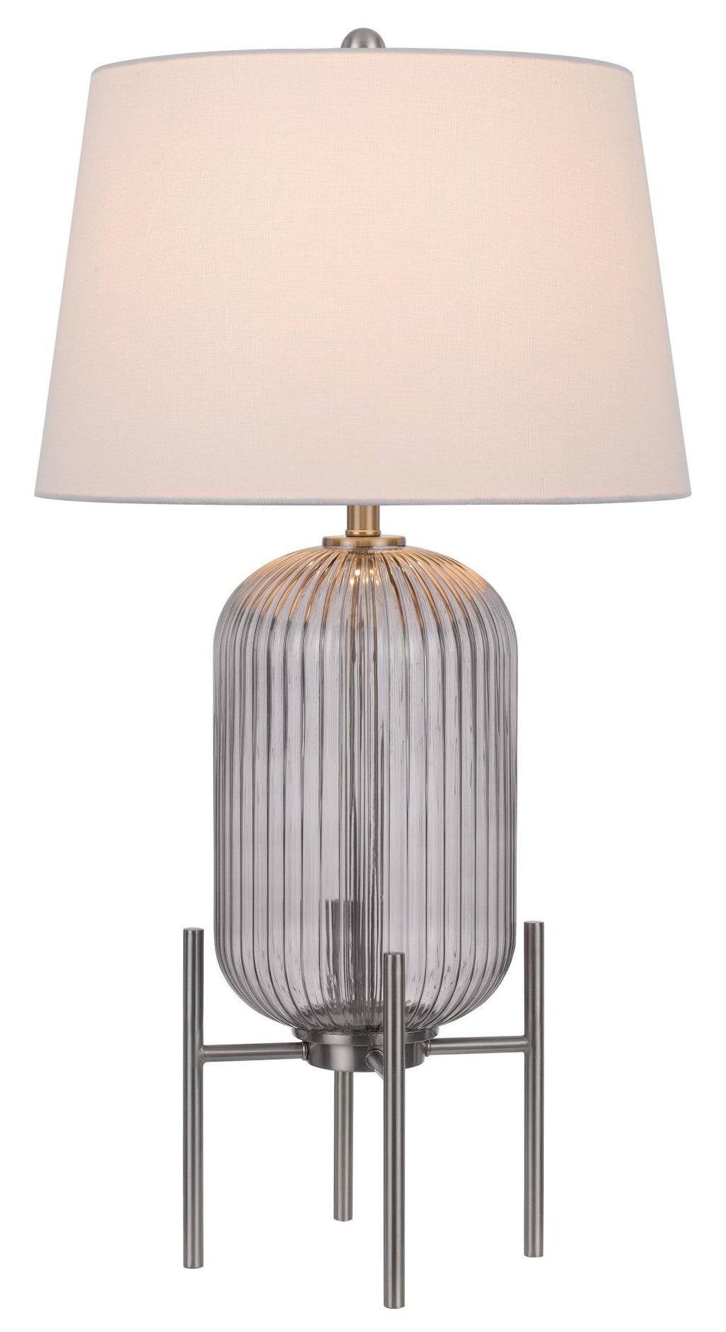 Clarity 33" Glass Table Lamp, Nickel