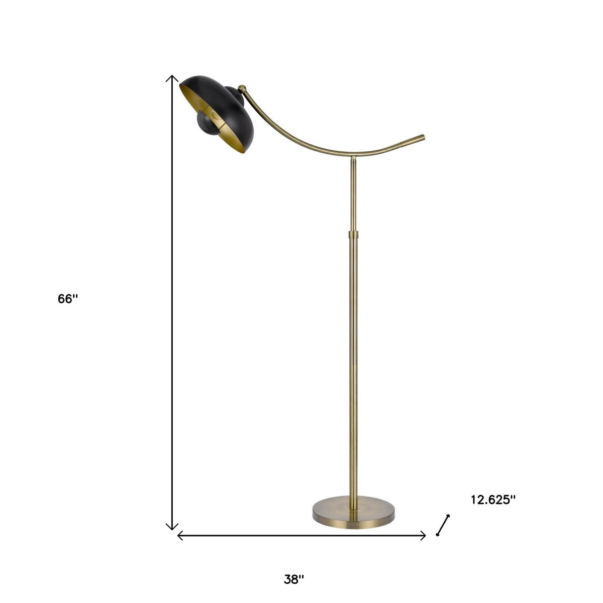 Arc Floor Lamp with Dome Shade, Bronze