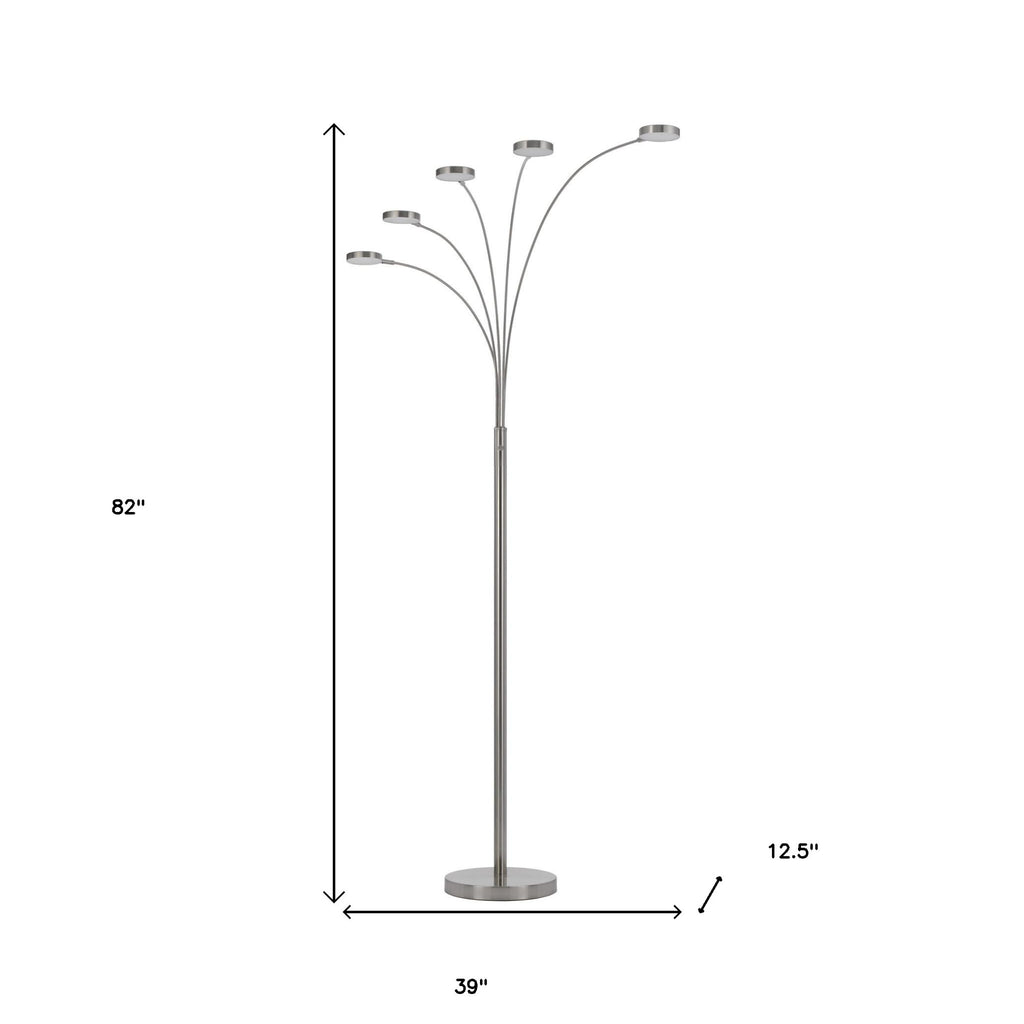 Cascade 5-Light Arc Floor Lamp, Nickel