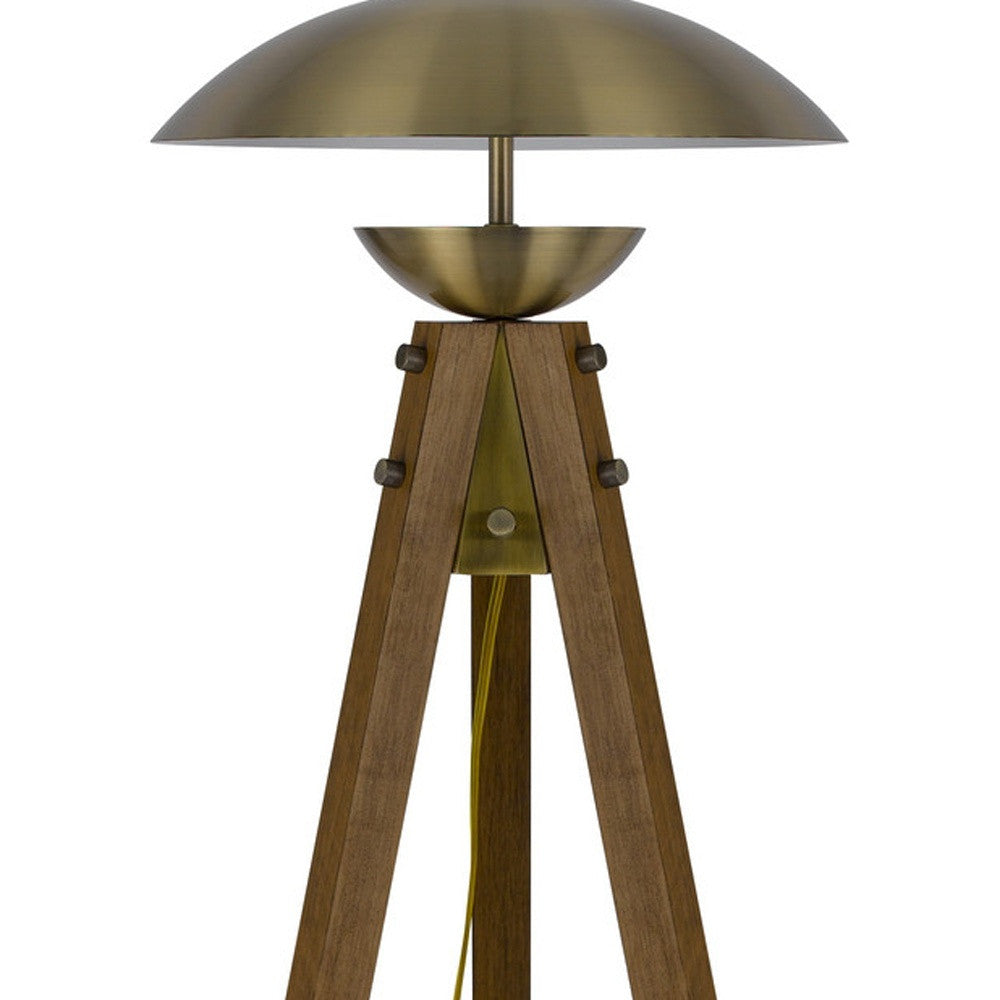 Tripod Floor Lamp, Antiqued Brass
