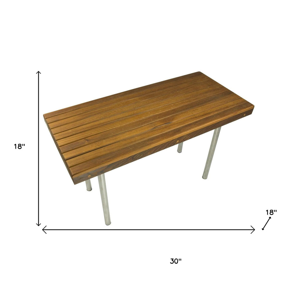 Spa 30" Teak & Stainless Steel Shower Bench