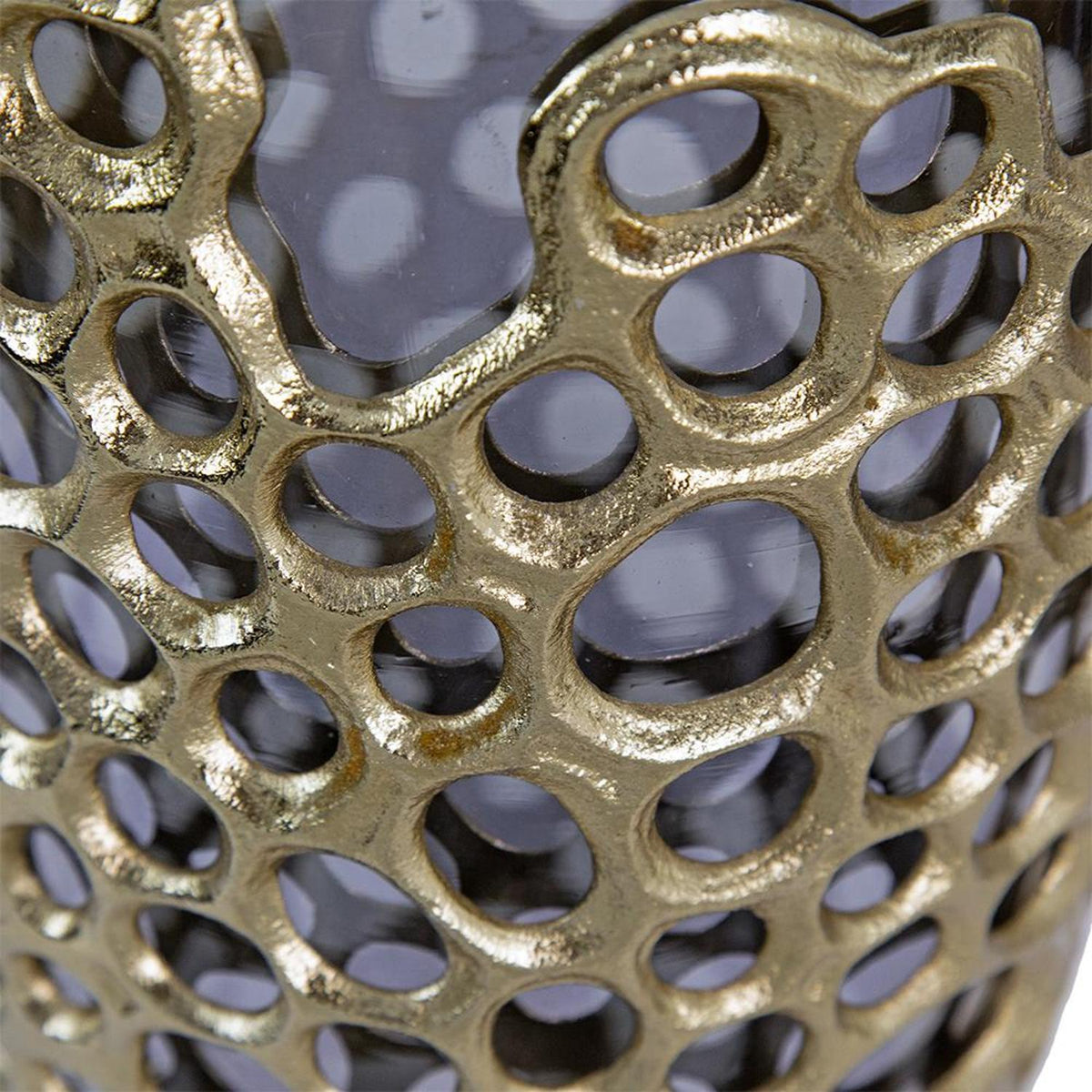 Gilded 15" Glass Vase, Black & Gold
