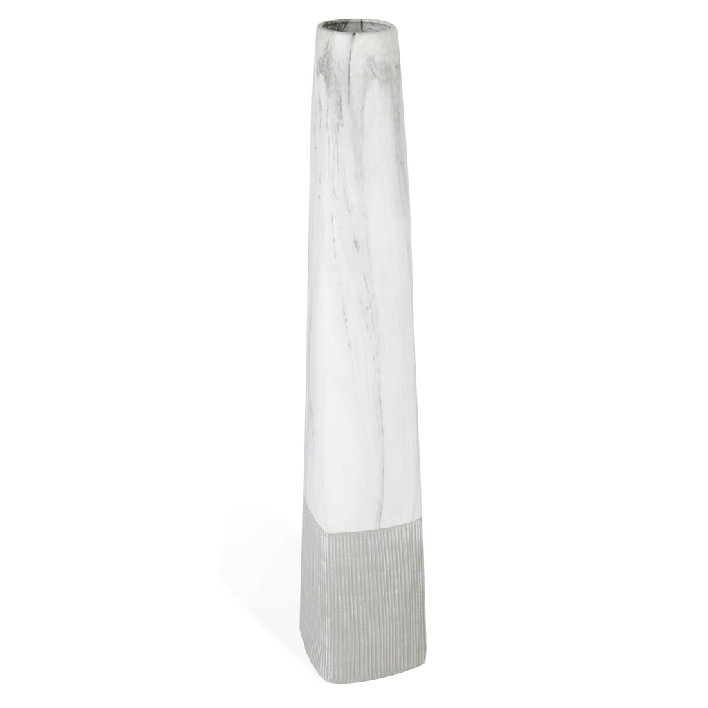 Marble-Look 40" Tapered Floor Vase