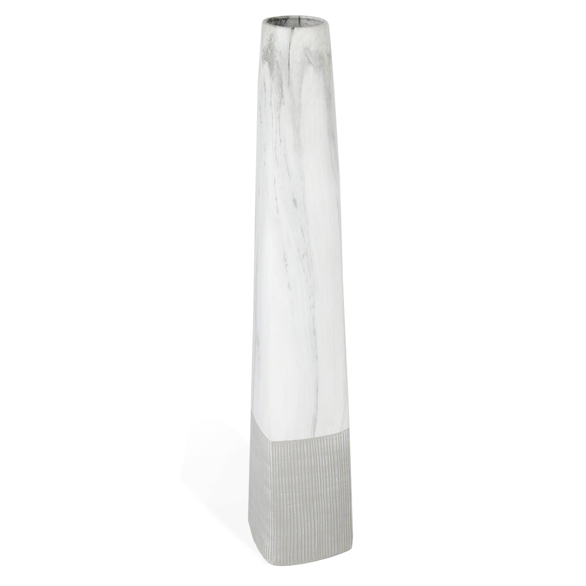 Marble-Look 40" Tapered Floor Vase