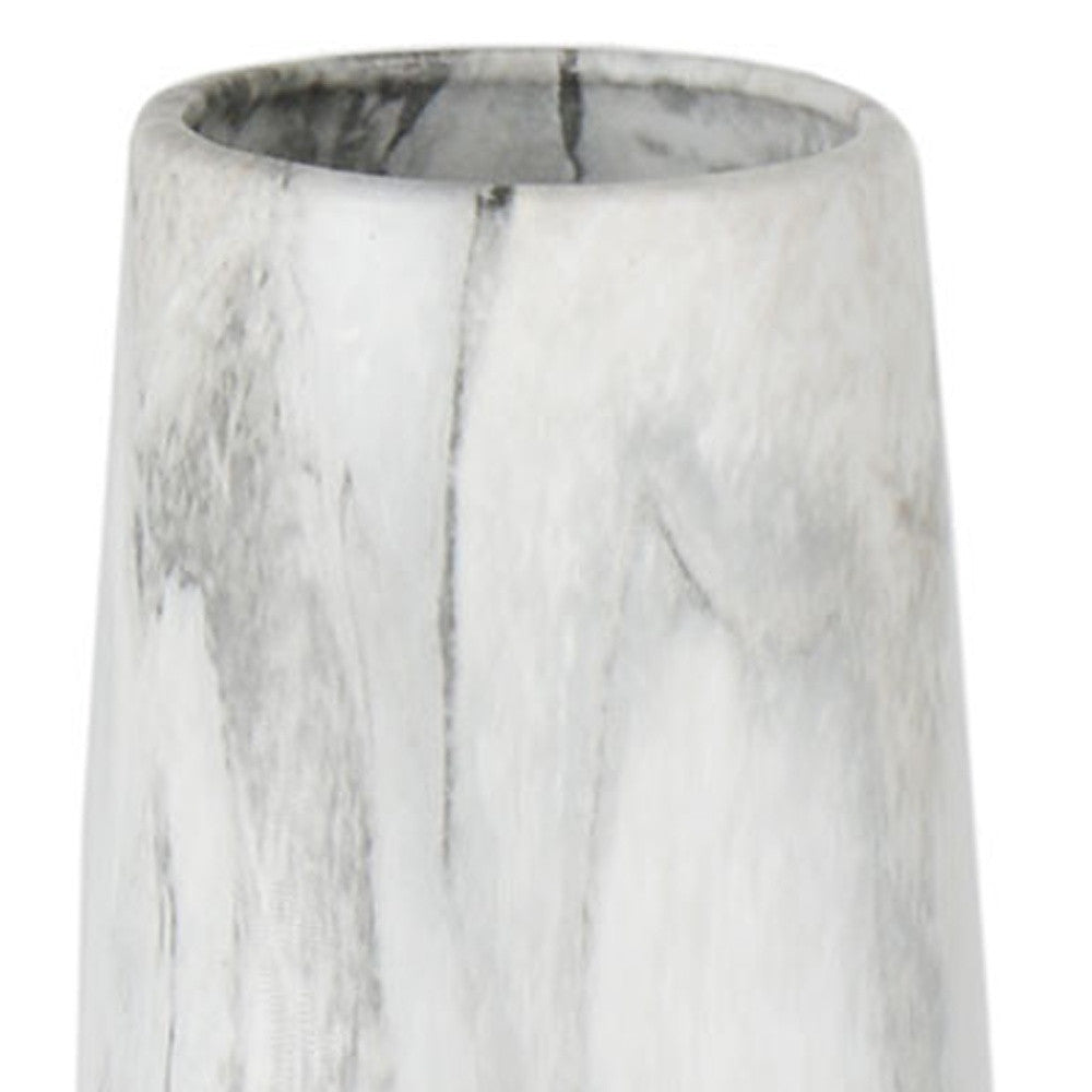 Marble-Look 40" Tapered Floor Vase