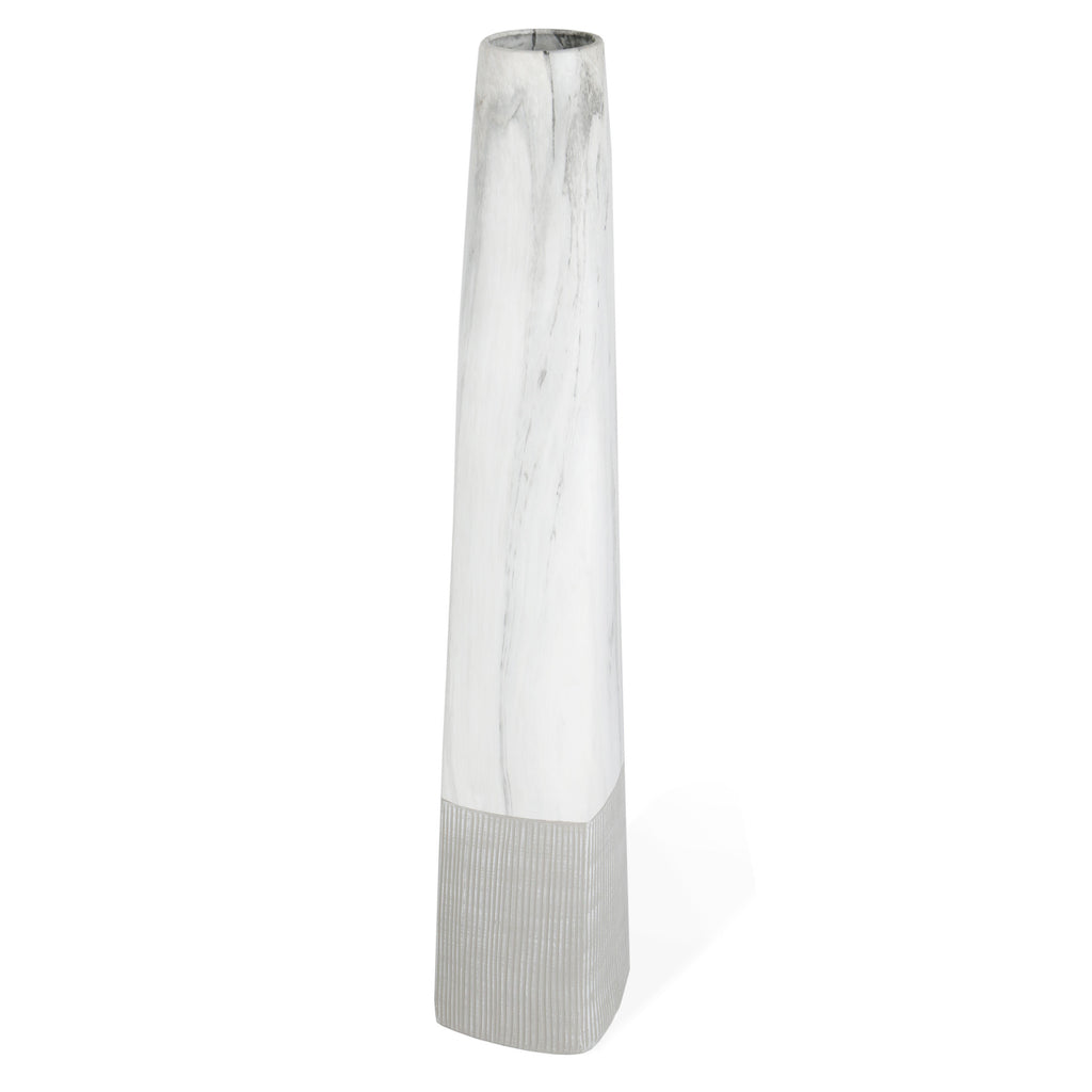 Marble-Look 40" Tapered Floor Vase