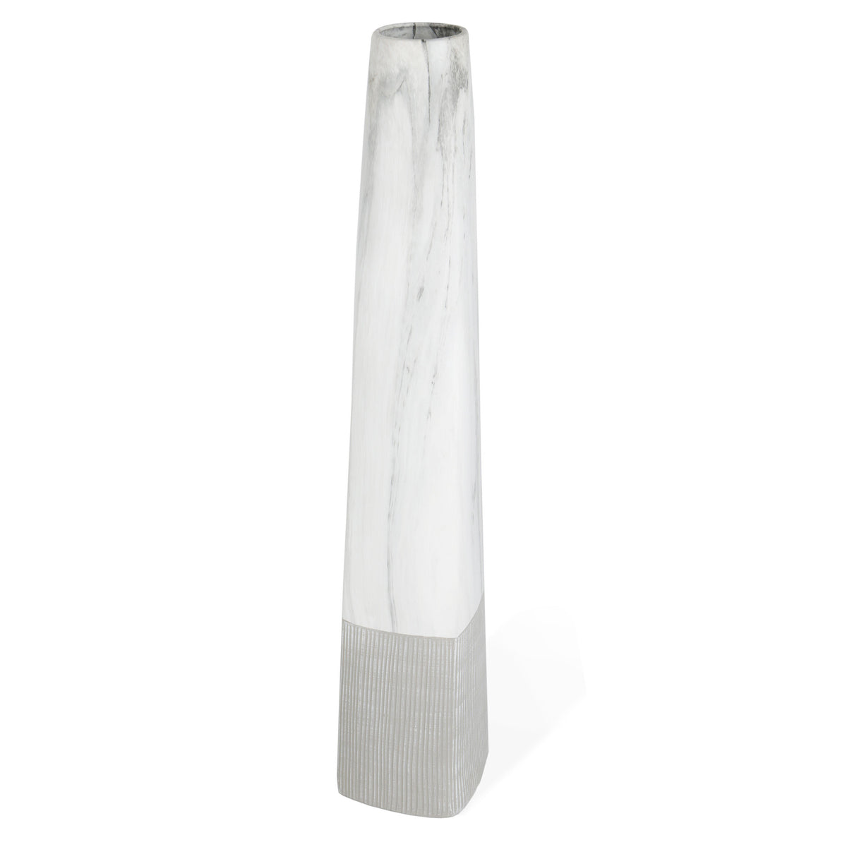 Marble-Look 40" Tapered Floor Vase