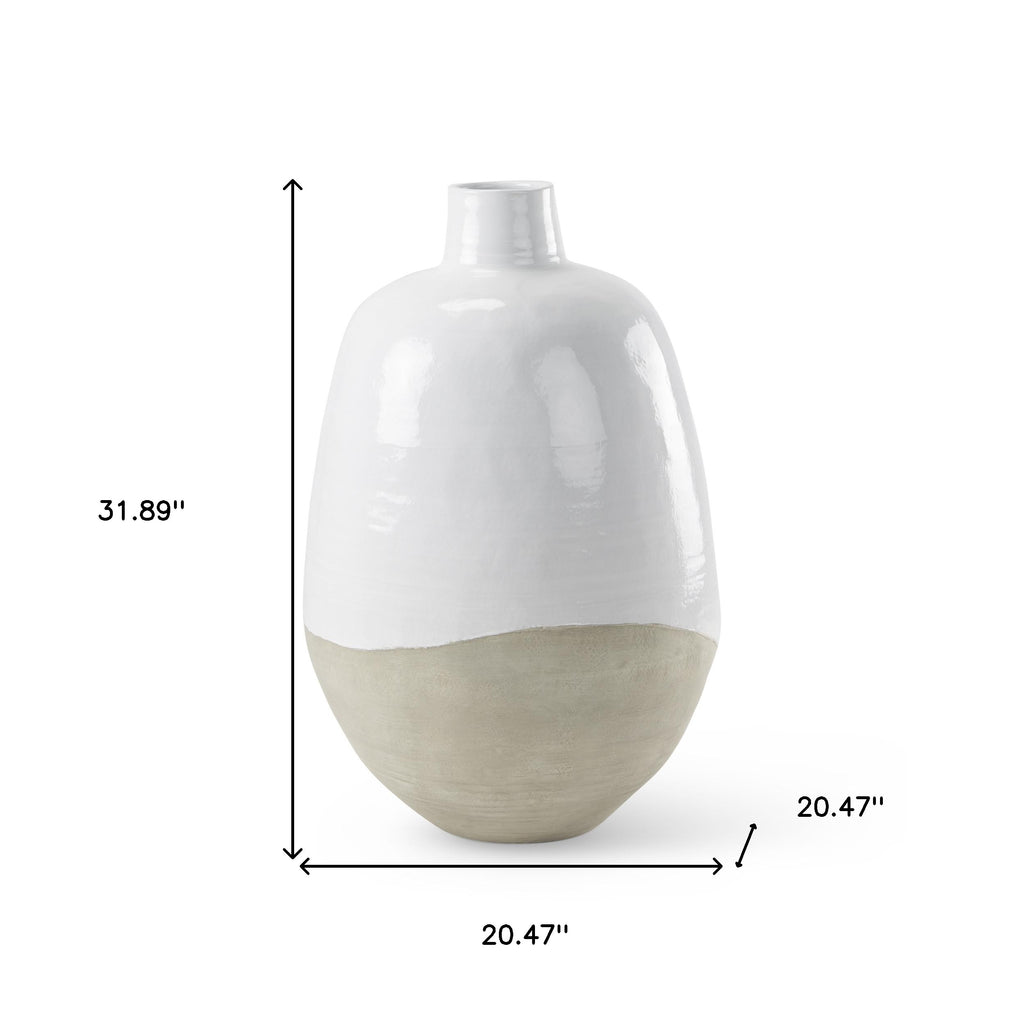 Color Block 32" Ceramic Floor Vase
