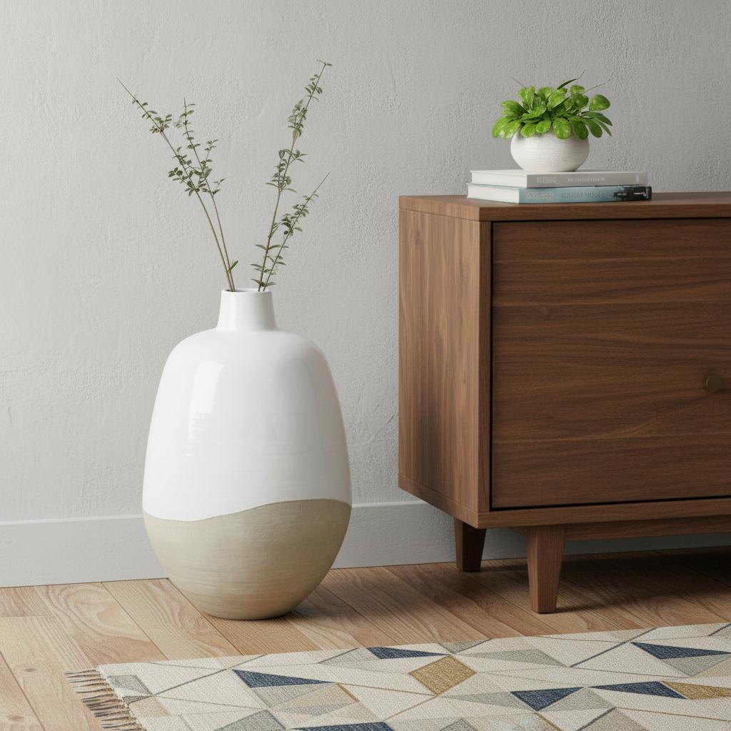 Color Block 32" Ceramic Floor Vase