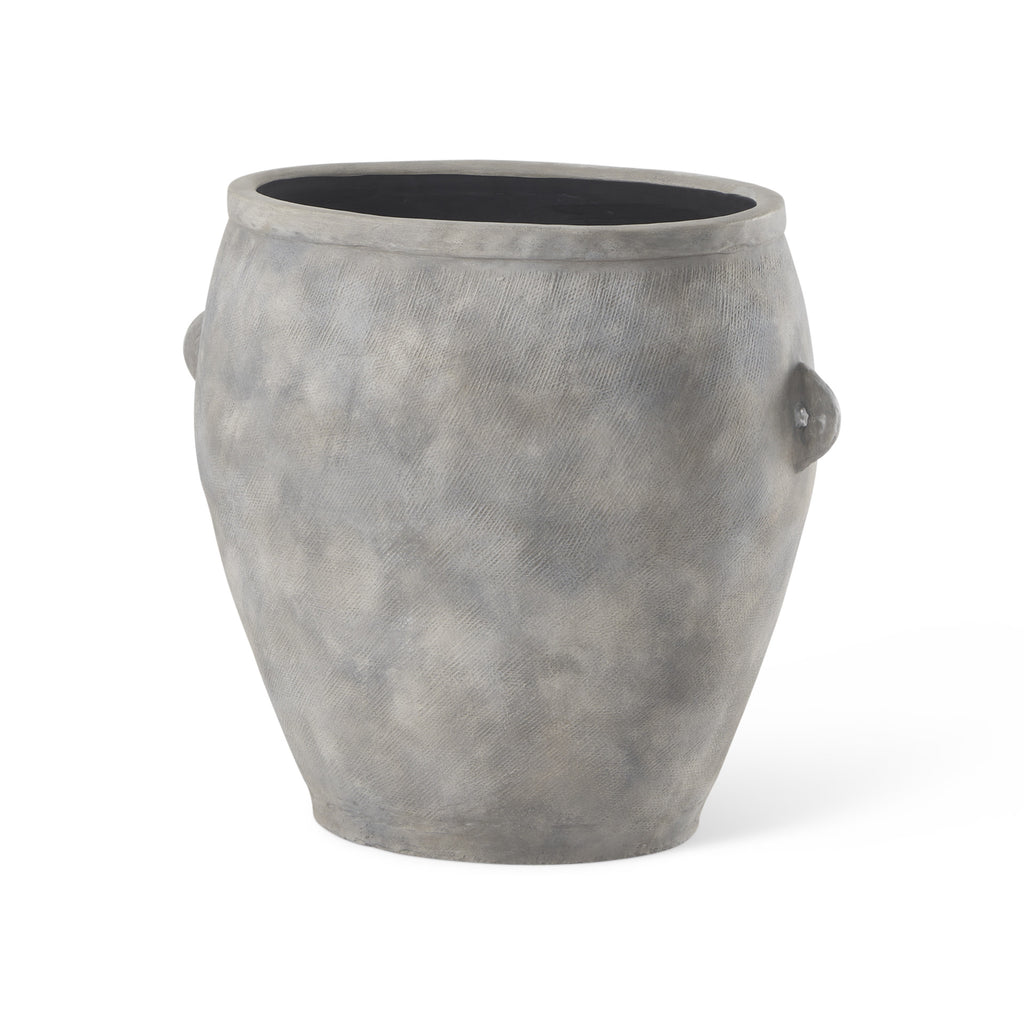 Amphora 24" Ceramic Floor Vase, Gray