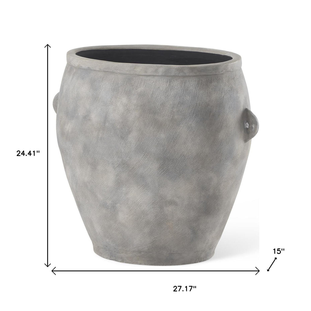 Amphora 24" Ceramic Floor Vase, Gray