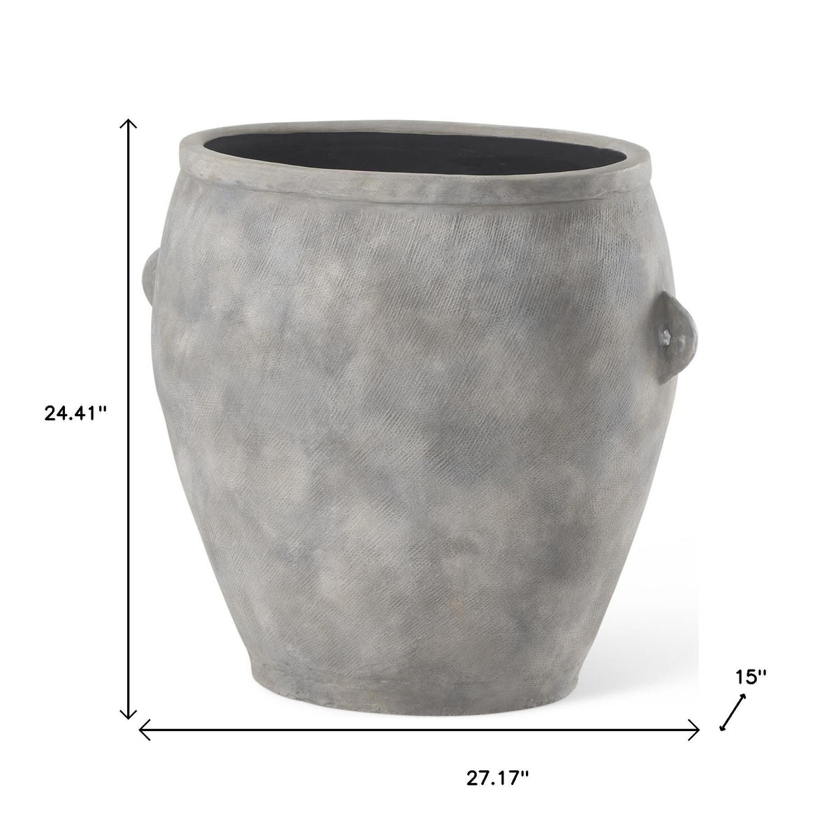 Amphora 24" Ceramic Floor Vase, Gray
