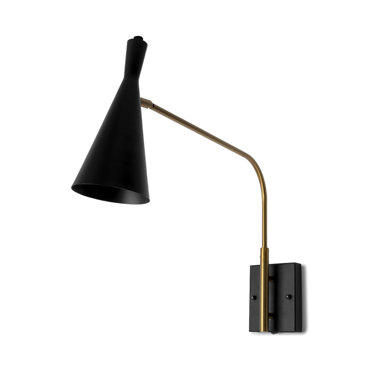 Arlo Swing-Arm Wall Light, Antiqued Gold