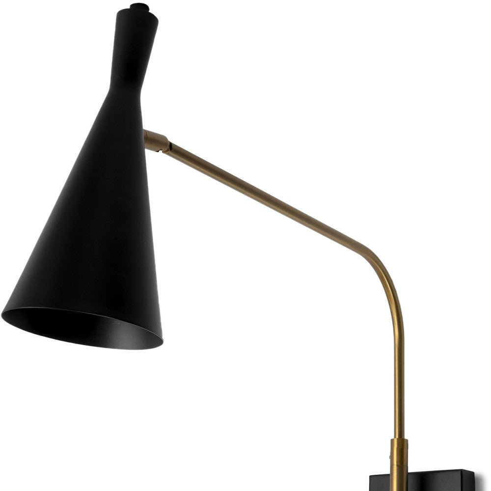 Arlo Swing-Arm Wall Light, Antiqued Gold