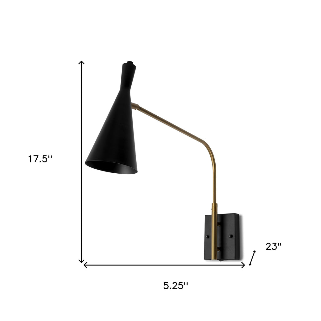 Arlo Swing-Arm Wall Light, Antiqued Gold