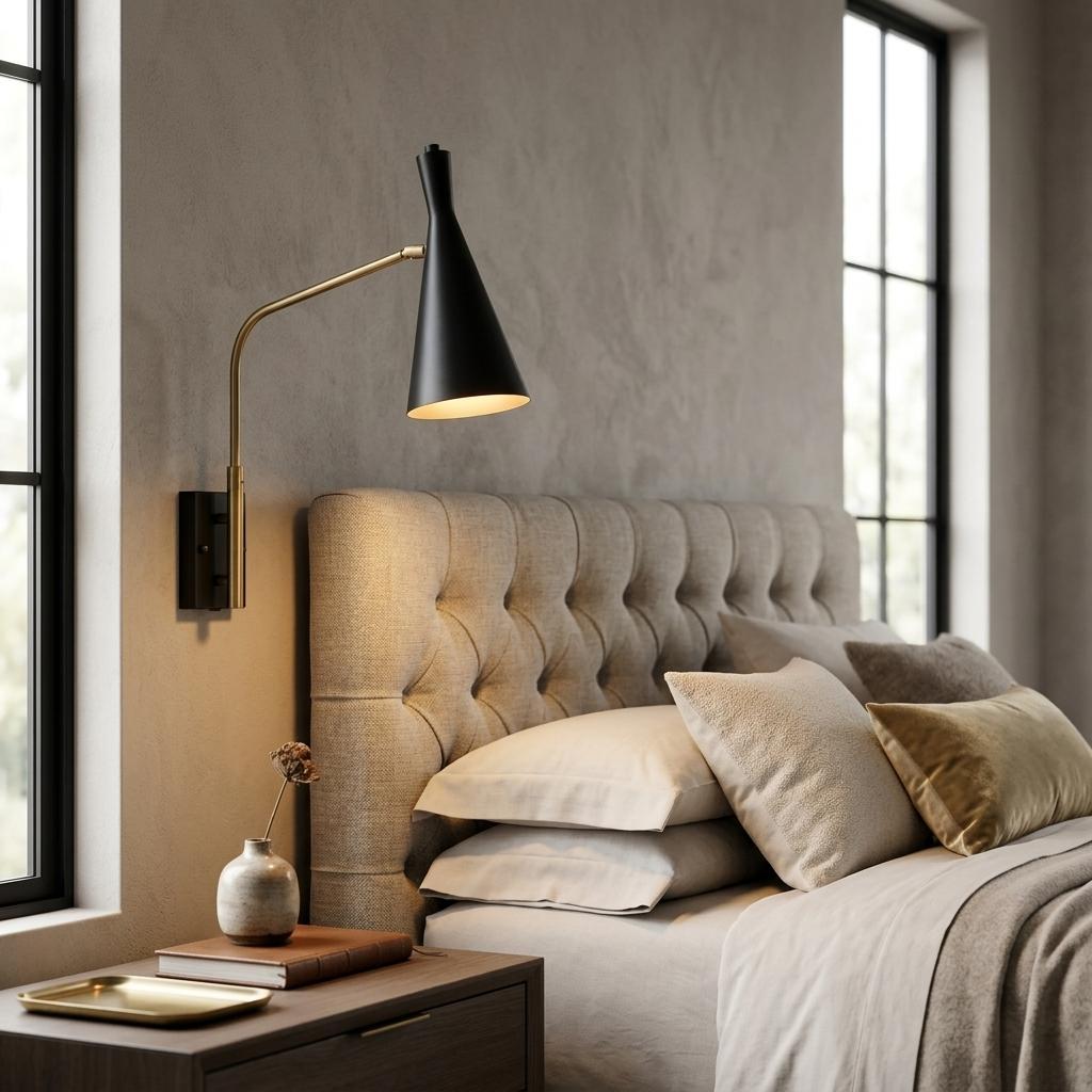 Arlo Swing-Arm Wall Light, Antiqued Gold