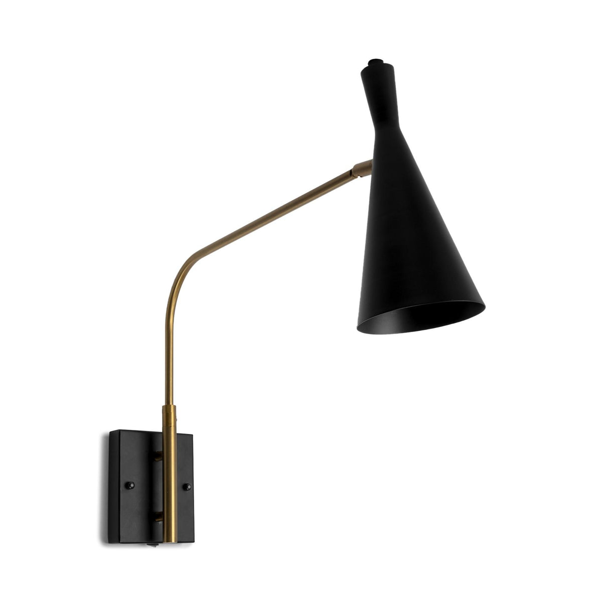 Arlo Swing-Arm Wall Light, Antiqued Gold