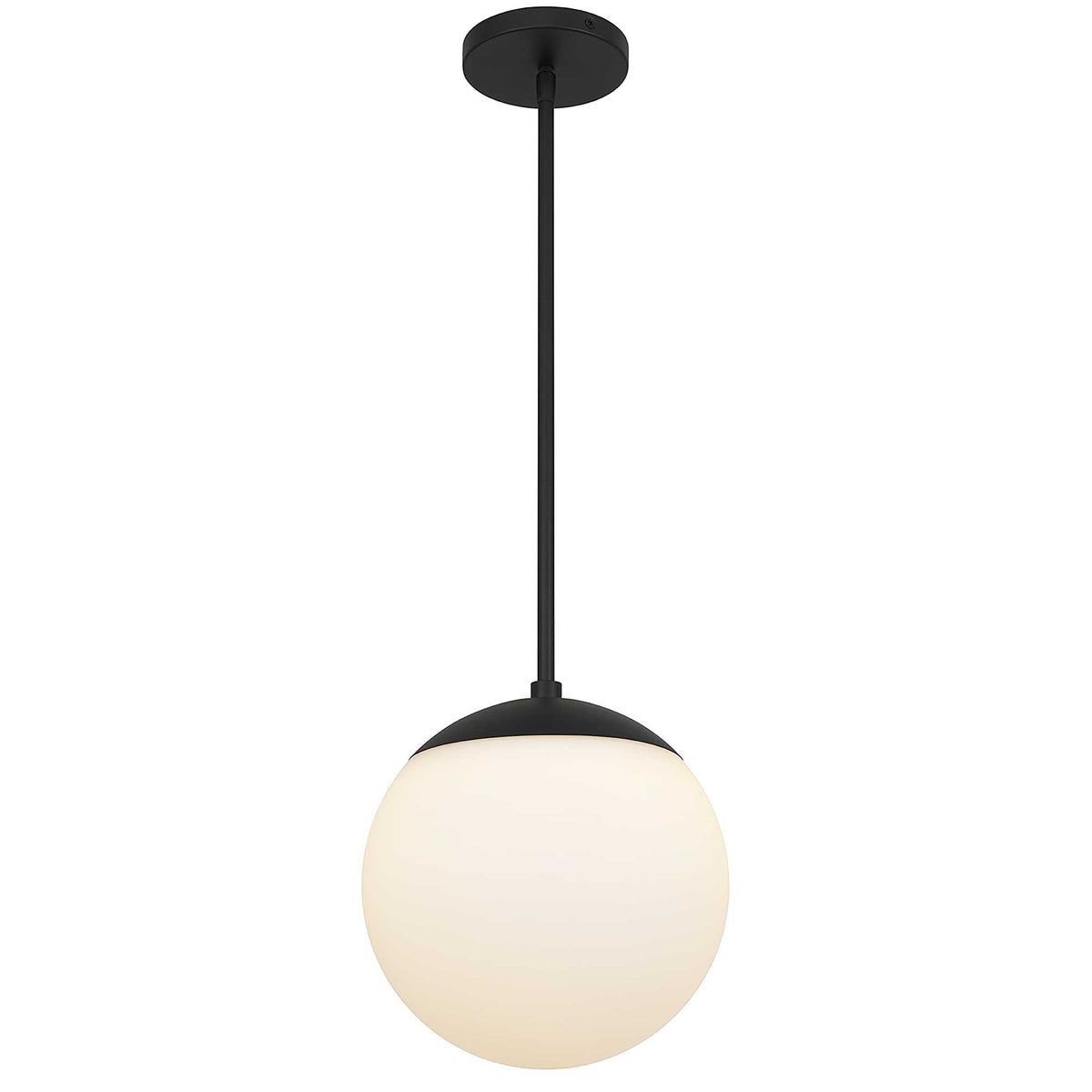 Globe 10" LED Outdoor Pendant, Black & Frosted Glass