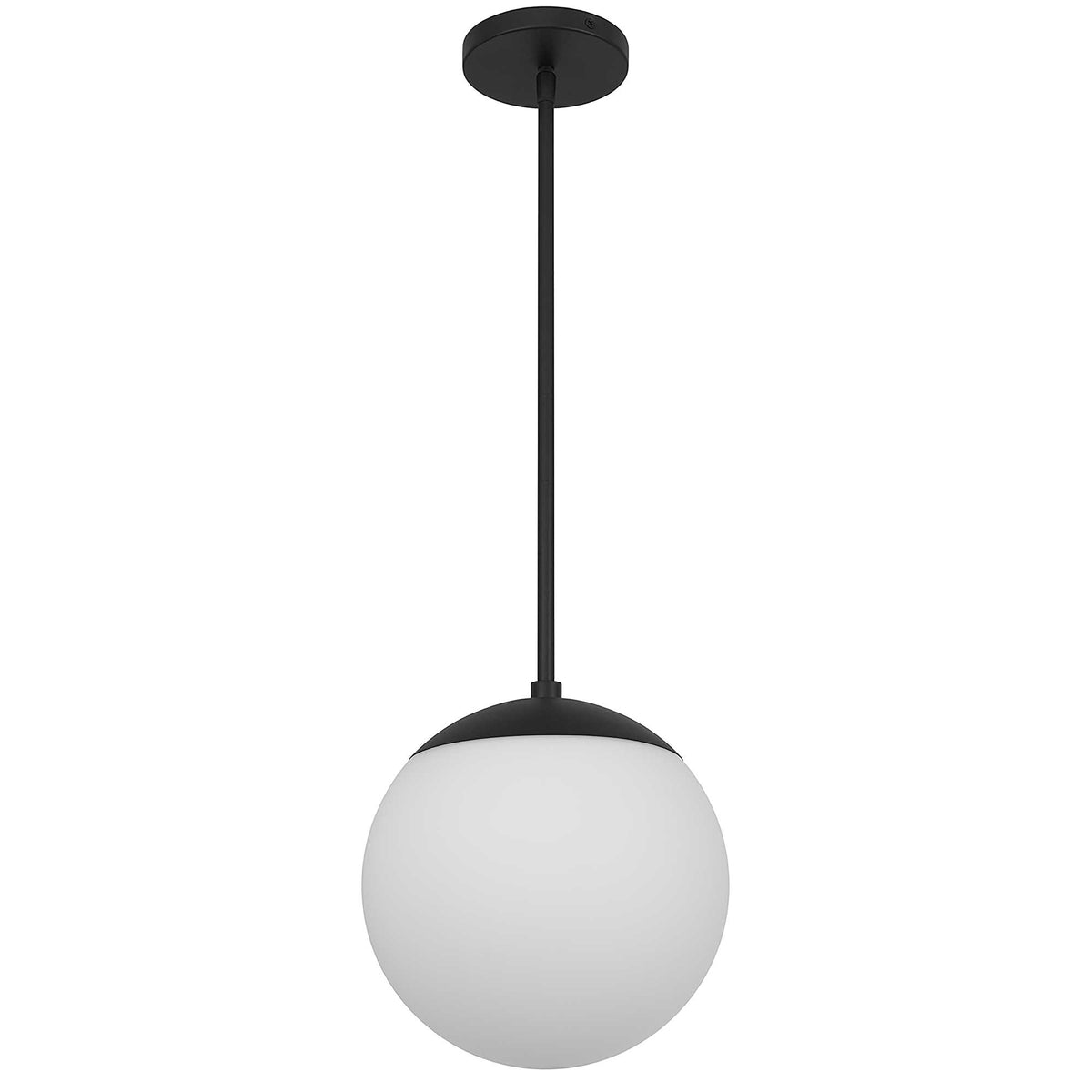 Globe 10" LED Outdoor Pendant, Black & Frosted Glass