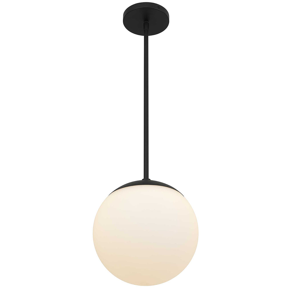 Globe 10" LED Outdoor Pendant, Black & Frosted Glass