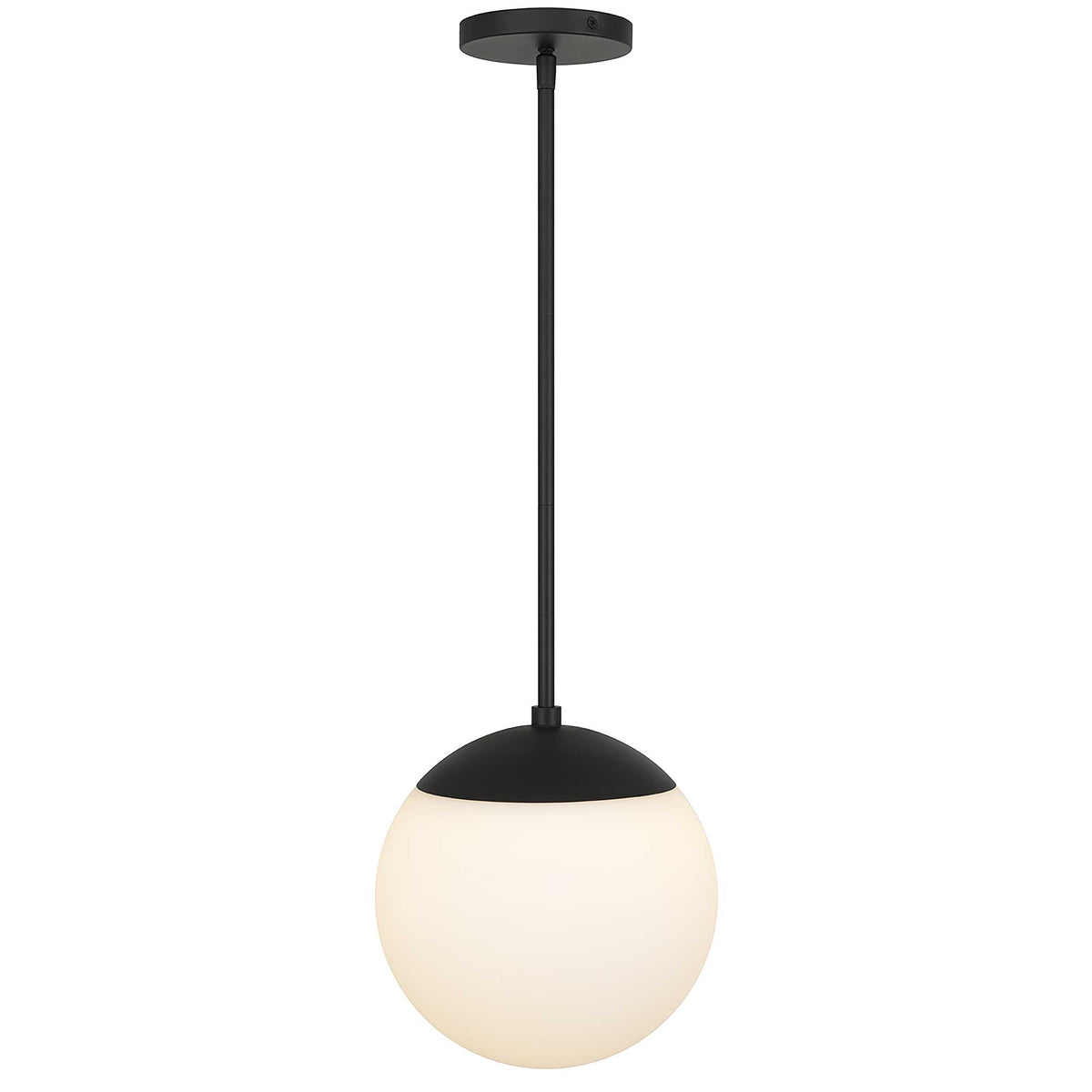 Globe 10" LED Outdoor Pendant, Black & Frosted Glass