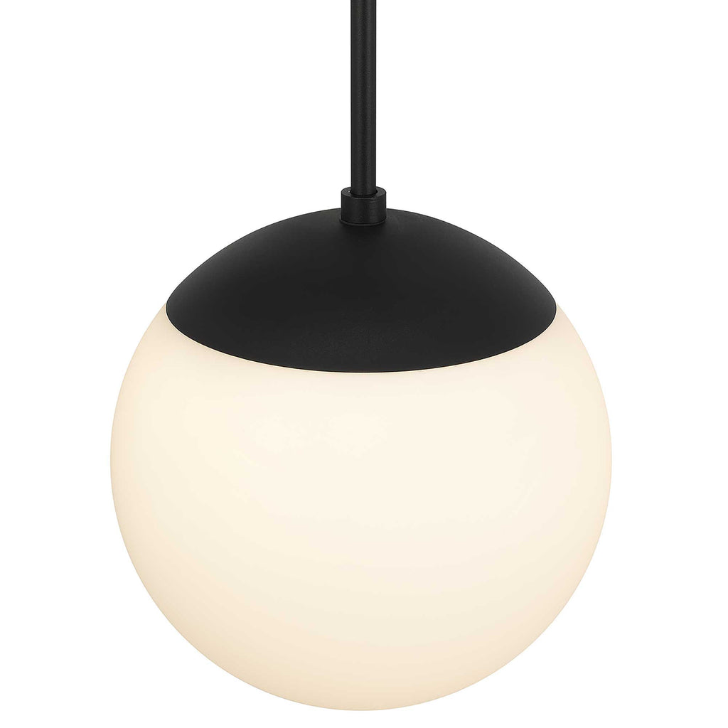 Globe 10" LED Outdoor Pendant, Black & Frosted Glass