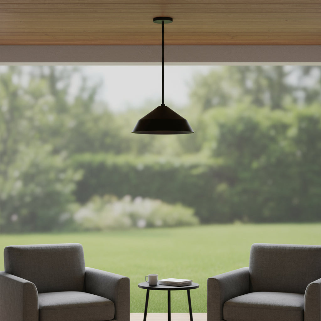 Dome LED Outdoor Pendant, Black