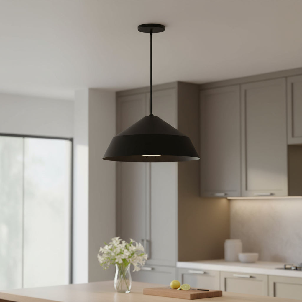 Geo 22" LED Outdoor Pendant, Black