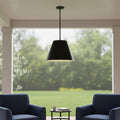 Cone 16" LED Outdoor Pendant, Black