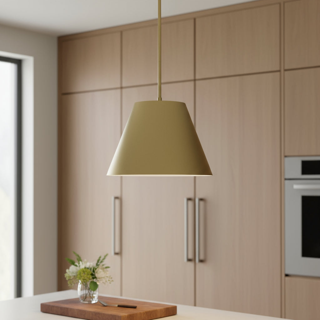 Cone 16" LED Outdoor Pendant, Antique Gold