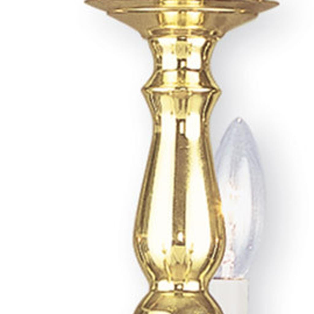 Colonial 5-Light Candle Chandelier, Polished Brass