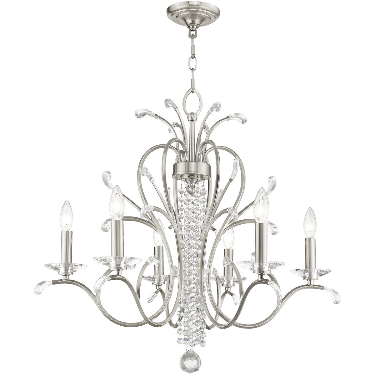 Aurelia 6-Light Shaded Chandelier, Nickel