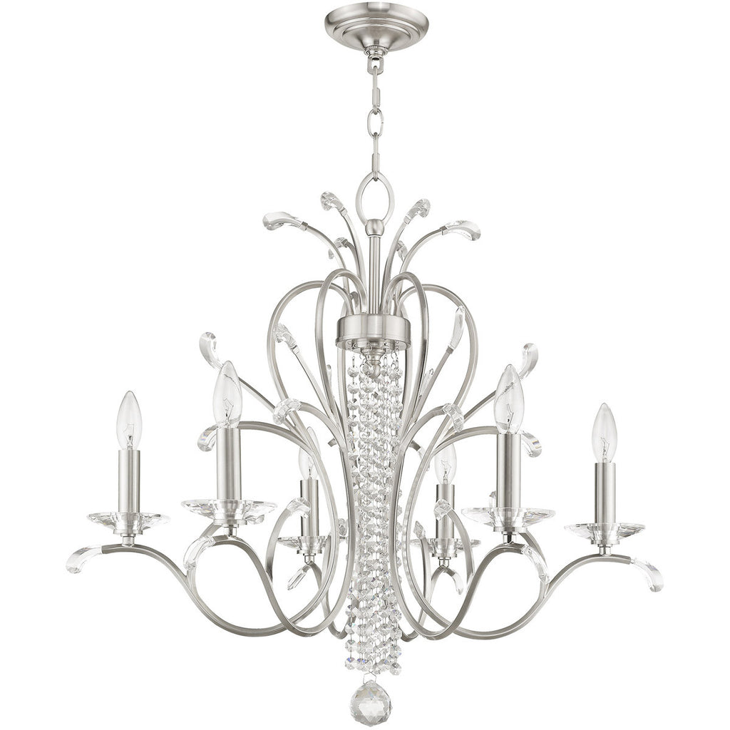 Aurelia 6-Light Shaded Chandelier, Nickel