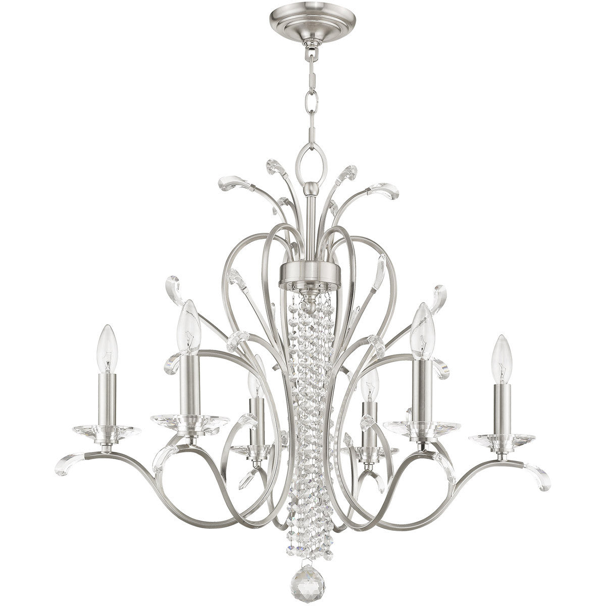 Aurelia 6-Light Shaded Chandelier, Nickel